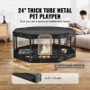 8-Panel Metal Dog Playpen 24 Inch with Door and Storage Bag