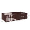 PawHut Puppy Whelping Box with Removable Doors, 81x39 Coffee