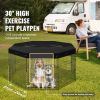 8-Panel Foldable Dog Playpen 30 inches High with Oxford Top Cover