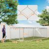 PawHut Outdoor Dog Kennel, Galvanized Steel, Waterproof Roof, 149 sq ft, Silver