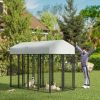 Outdoor Dog Kennel with Two-Room Design, Water-Resistant & Sun-Proof Cover, for S, M, L Dogs, 7.8' x 4.1' x 6'