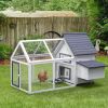 65 Inch Wooden Chicken Coop with Detachable Run and Nesting Box
