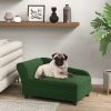 PawHut Pet Sofa Bed with Storage, Green, Small Dogs and Cats
