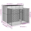 Outdoor Dog House with Run, Galvanized Steel, Escape-Proof Latches, Anthracite