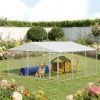 Outdoor Dog Kennel 14.8 ft. Galvanized Steel with UV-Resistant Roof