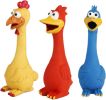 Rubber Chicken Squeaky Dog Toy for Small, Medium, Large Dogs