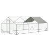 Large Metal Walk-in Chicken Coop with Galvanized Frame and Removable Cover