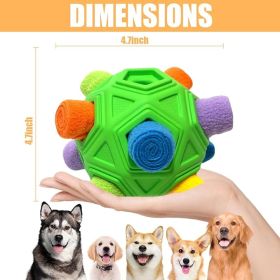 Snuffle Ball Interactive Puzzle Dog Toy Cloth Strip Foraging Feeder (Color: Green)