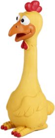 Rubber Chicken Squeaky Dog Toy for Small, Medium, Large Dogs (Color: Yellow)