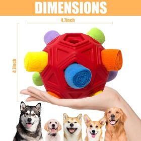 Snuffle Ball Interactive Puzzle Dog Toy Cloth Strip Foraging Feeder (Color: GREEN +BLUE)