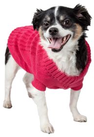 Pet Life Heavy Knitted Cotton Rib-Collar Dog Sweater (Size: Small)