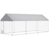 Large Dog Kennel with Adjustable Bowl Rack and Waterproof Cover