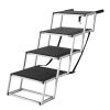 Dog Stair for Cars, Wide 4-step Dog Car Steps, Folding Dog Car Ramp with Nonslip Surface, Portable Pet Steps Lightweight Aluminum for Car