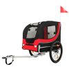 Large Folding Dog Bike Trailer, 66lb Capacity with Steel Frame