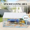 Outdoor Dog Kennel 14.8 ft. Galvanized Steel with UV-Resistant Roof