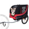 Large Folding Dog Bike Trailer, 66lb Capacity with Steel Frame